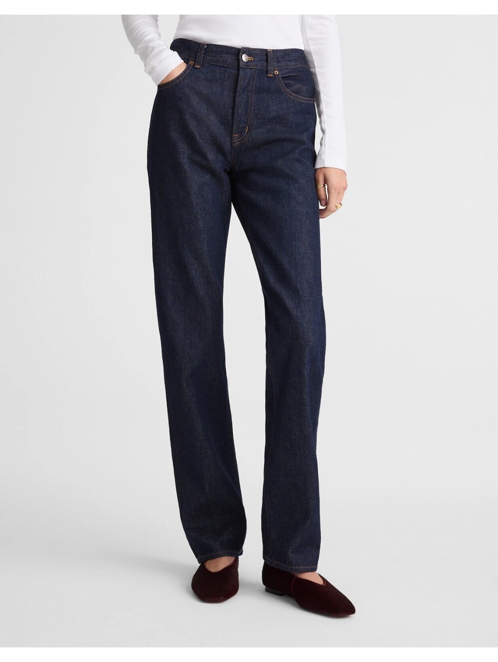 Madewell The Longline Straight Jean Dark Blue Denim Size W26 NWT